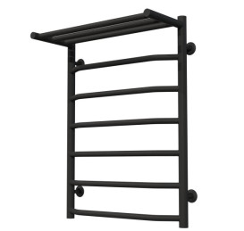 Сушка для рушників водяна Deffi Трапеція з полицею П7 500х700 нижнє підключення чорний C.TP.70.50.7.B.A