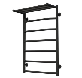 Сушка для рушників водяна Deffi Трапеція з полицею П7 500х800 нижнє підключення чорний C.TP.80.50.7.B.A