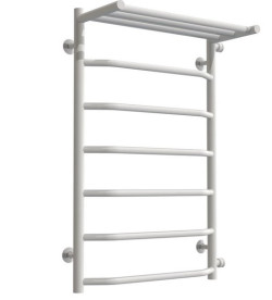 Полотенцесушитель водяной Deffi Трапеция с полкой П7 500х800 боковое правое подключение белый C.TP.80.50.7.W.C