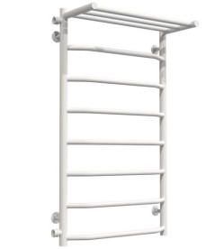 Полотенцесушитель водяной Deffi Трапеция с полкой П8 500х900 боковое левое подключение белый C.TP.90.50.8.W.B