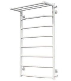 Полотенцесушитель водяной Deffi Трапеция с полкой П8 500х900 боковое правое подключение белый C.TP.90.50.8.W.C