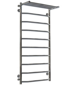 Полотенцесушитель водяной Deffi Трапеция с полкой П10 500х1100 боковое левое подключение хром C.TP.110.50.10.C.B