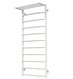 Полотенцесушитель водяной Deffi Трапеция с полкой П11 500х1200 нижнее подключение белый C.TP.120.50.11.W.A