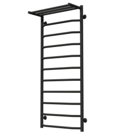 Полотенцесушитель водяной Deffi Трапеция с полкой П11 500х1200 нижнее подключение черный C.TP.120.50.11.B.A