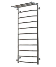 Полотенцесушитель водяной Deffi Трапеция с полкой П11 500х1200 боковое левое подключение хром C.TP.120.50.11.C.B