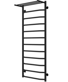 Полотенцесушитель водяной Deffi Трапеция с полкой П12 500х1300 нижнее подключение черный C.TP.130.50.12.B.A