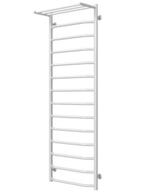 Полотенцесушитель водяной Deffi Трапеция с полкой П14 500х1500 нижнее подключение белый C.TP.150.50.14.W.A