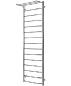 Полотенцесушитель водяной Deffi Трапеция с полкой П15 500х1600 боковое левое подключение хром C.TP.160.50.15.C.B