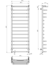 Полотенцесушитель водяной Deffi Юность П14 500х1400 нижнее подключение белый C.YU.140.50.14.W.A