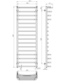 Полотенцесушитель водяной Deffi Юность П16 500х1600 нижнее подключение белый C.YU.160.50.16.W.A
