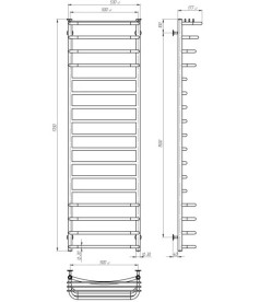 Полотенцесушитель водяной Deffi Юность П17 500х1700 нижнее подключение белый C.YU.170.50.17.W.A