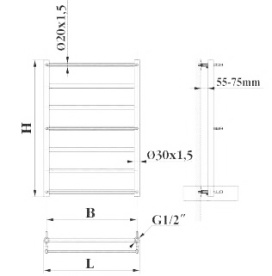 Полотенцесушитель водяной Devit Vintage 1200х500 мм сталь хром R1250122