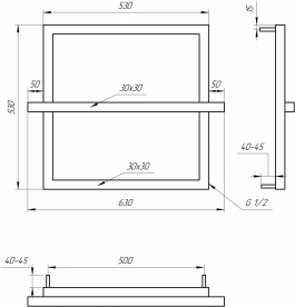 Сушка для рушників водяна Genesis-Aqua One 53x63 см чорний GA-4701