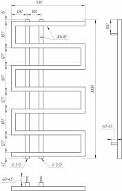 Полотенцесушитель водяной Genesis-Aqua Dual 100x53 см черный GA-56002