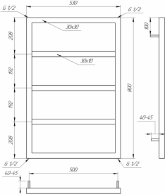 Полотенцесушитель водяной Genesis-Aqua Mogiana 80x53 см черный GA-57001