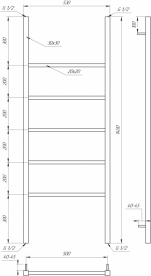 Сушка для рушників водяна Genesis-Aqua Bianco 140x53 см чорний GA-61001