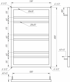 Сушка для рушників водяна Genesis-Aqua Angel 80x53 см чорний GA-62001