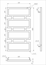 Сушка для рушників водяна Genesis-Aqua Quattro 100x53 см білий GA-10021