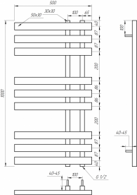 Сушка для рушників водяна Genesis-Aqua Magnum 100x53 см нержавіюча сталь білий GA-13021