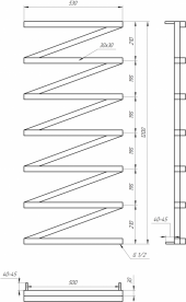 Сушка для рушників водяна Genesis-Aqua ZigZag 120x53 см нержавіюча сталь білий GA-42031