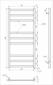 Рушникосушка водяна Genesis-Aqua Tristar 120x53 см чорний GA-1103