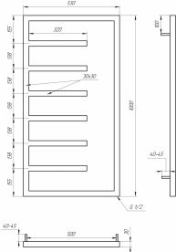Рушникосушка водяна Genesis-Aqua Combo 100x53 см чорний GA-1402