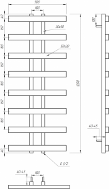 Полотенцесушитель водяной Genesis-Aqua Symmetry 120x50 см черный GA-1503