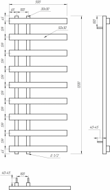Полотенцесушитель водяной Genesis-Aqua Split 120x50 см черный GA-1603