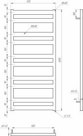 Полотенцесушитель водяной Genesis-Aqua Fom 120x53 см черный GA-2203
