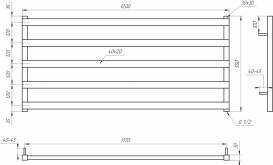 Рушникосушка  водяна Genesis-Aqua Giza 120x55 см чорний GA-2501