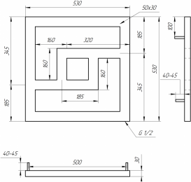Полотенцесушитель водяной Genesis-Aqua Onix 53x53 см черный GA-3201