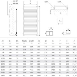 Сушка для рушників водяна Terma City 105х50 см SX мідний WGCIT105050KBCOSX