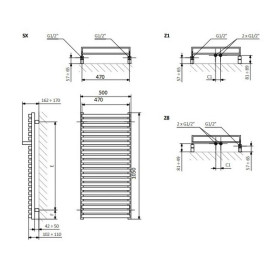 Сушка для рушників водяна Terma City 105х50 см SX мідний WGCIT105050KBCOSX
