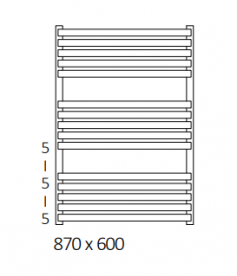 Полотенцесушитель водяной Terma Quadrus Slim 600х870 мм сталь черный матовый WGQUS087060/SX/9005