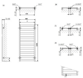 Сушка для рушників водяна Terma Vivo 115х40 см SX Ral 9016 soft білий WGVOV115040KS96SX
