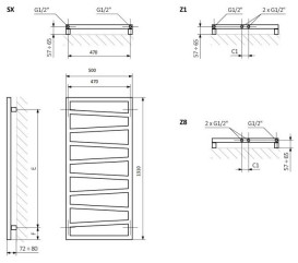 Полотенцесушитель водяной Terma Vivo 91х50 см SX Ral 9016 soft белый WGVOV091050KS96SX