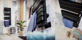 Полотенцесушитель водяной Terma Warp S 65,5х50 см GD Ral 9005 mat черный матовый WGWAS065050K9M5GD