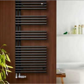 Полотенцесушитель водяной Zehnder Forma Asym 116,1х49,6 см правый черный матовый LFAR-120-050-9217