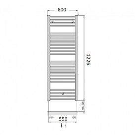 Полотенцесушитель водяний Zehnder Virando для закритих систем опалення 600х1226 мм білий AB-120-060-9016