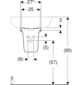 Напівп'єдестал для раковини Geberit Selnova сантехнічний фарфор білий 500.329.01.7