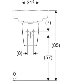 Полупьедестал для раковины Geberit Selnova Compact сантехнический фарфор белый 501.448.00.7