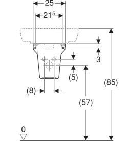 Напівп'єдестал для раковини Geberit Selnova Square сантехнічний фарфор білий 501.477.00.7