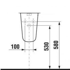 Полупьедестал для раковини Jika Zeta кераміка білий H8193910000001