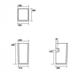 Полупьедестал для раковины Kerasan Cento керамический белый 357501