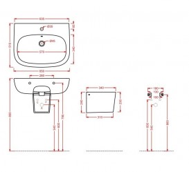 Полупьедестал для раковини підвісний ArtCeram Ten білий глянсовий TEC004 01; 00
