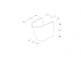 Полупьедестал для раковини підвісний Hatria Nido білий Y0R601