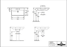 Полупьедестал для раковины Villeroy & Boch Subway 2.0 сантехническая керамика CeramicPlus пергамон 524400R3