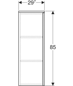 Полупенал для ванной Geberit Selnova Square 33x29,7х85 см подвесной ДСП белый матовый 504.143.00.1
