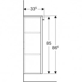 Полупенал для ванної Geberit Selnova Square 33x33,5 см підвісний ДСП лава 501.392.JK.1