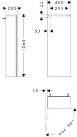 Полупенал для ванной Hansgrohe Xilesa E 40х20 см петли слева МДФ сланцево-серый матовый 54281760